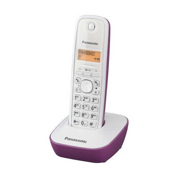 Ασύρματο Ψηφιακό Τηλέφωνο Panasonic KX-TG1611GRF Λευκό-Μώβ 